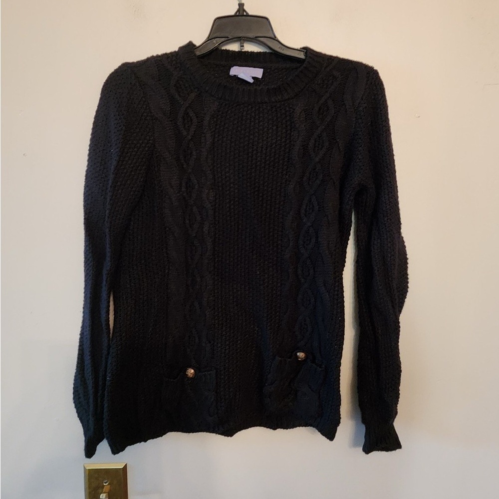 Laura Scott black knitted sweater size womens small